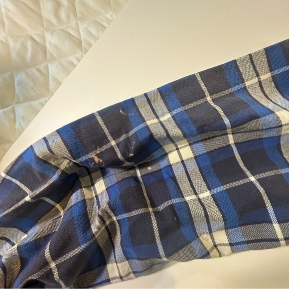 0033 American Eagle Men's Blue Plaid Shirt size large - Picture 3 of 7